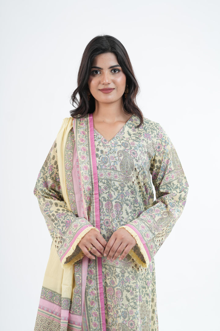 Khaddar Lemon Stitched Suit - Khaadi