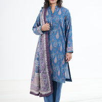 Khaddar Blue Stitched Suit - Khaadi