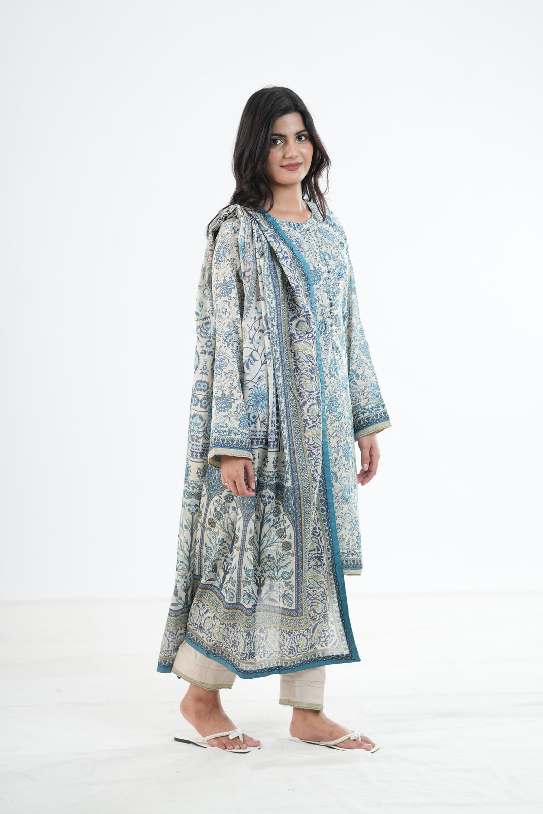 Khaddar Beige Stitched Suit - Khaadi