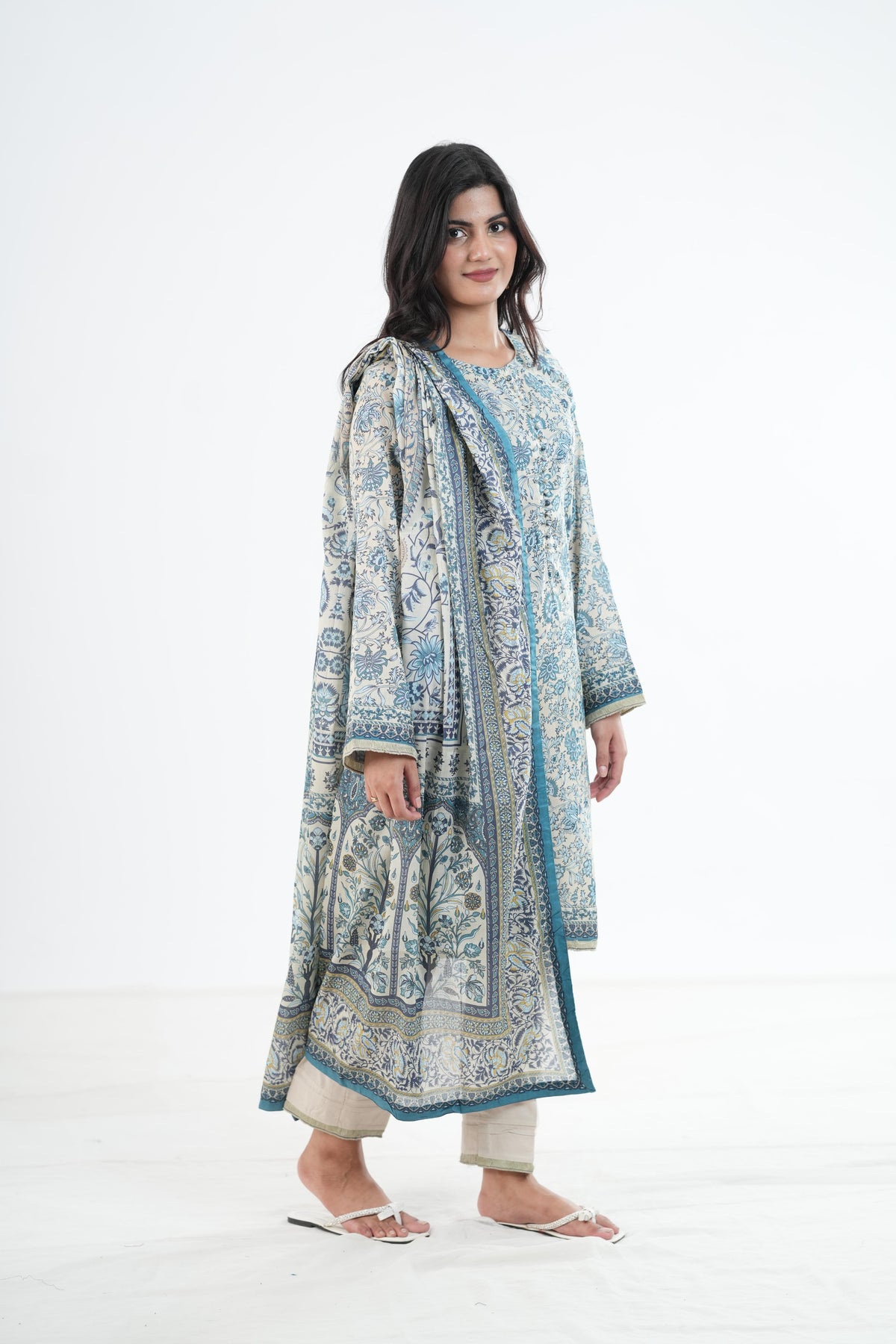 Khaddar Beige Stitched Suit - Khaadi