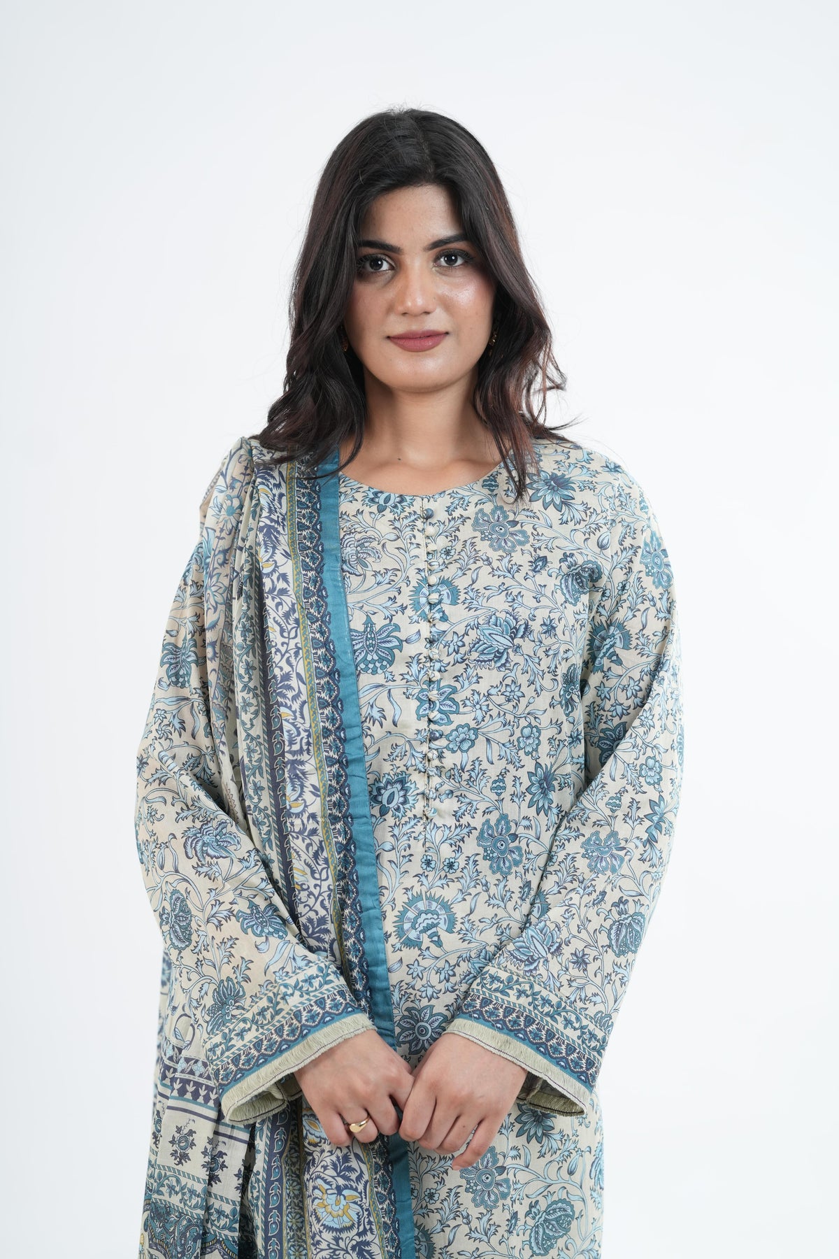 Khaddar Beige Stitched Suit - Khaadi