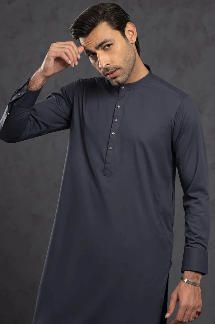 Blended Grey Kurta Trouser - Almirah