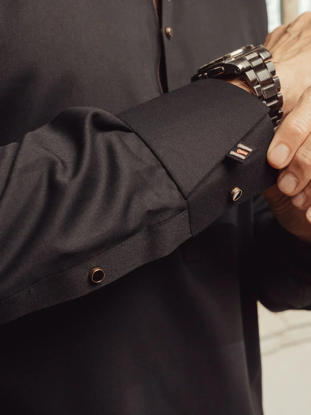 Blended Black Shalwar Kameez- Almirah