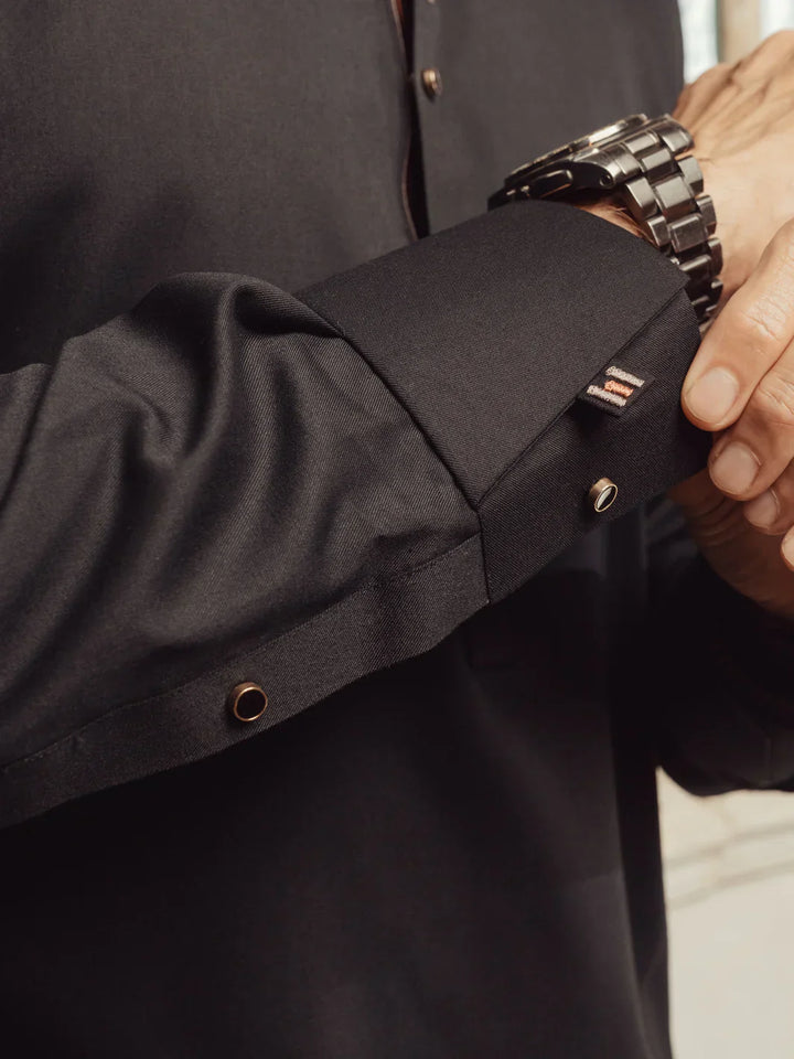 Blended Black Shalwar Kameez- Almirah