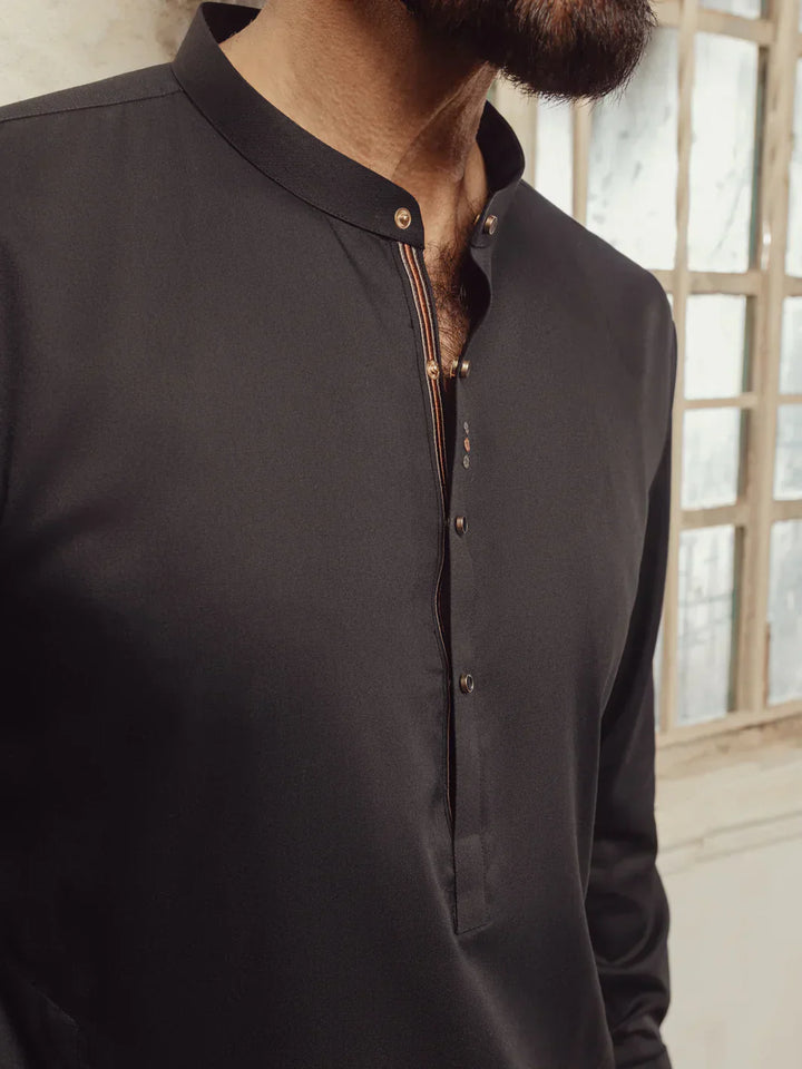 Blended Black Shalwar Kameez - Almirah