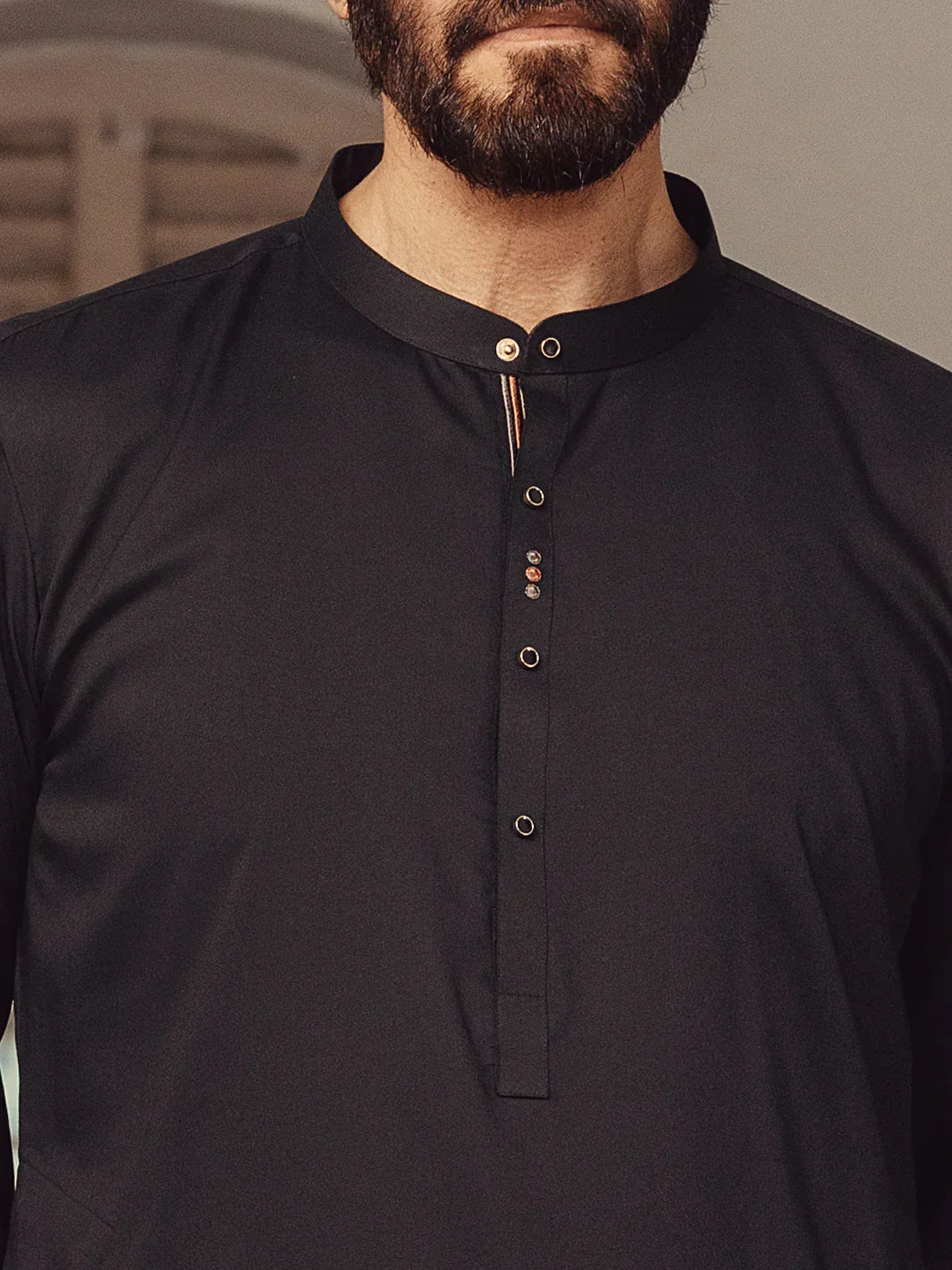 Blended Black Shalwar Kameez- Almirah