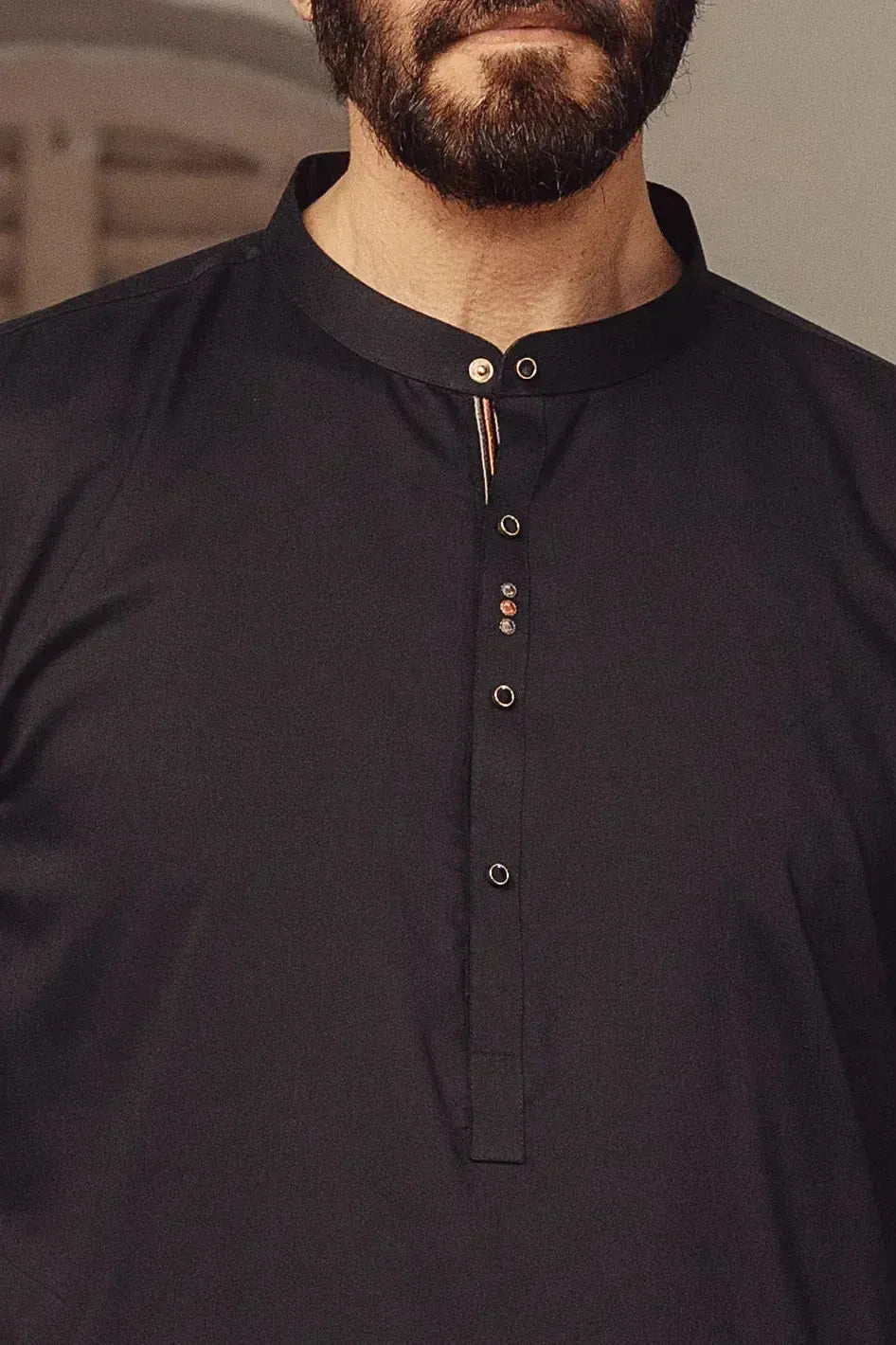 Blended Black Kurta Trouser - Almirah