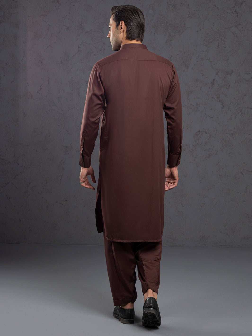 Blended Maroon Kurta Trouser - Almirah