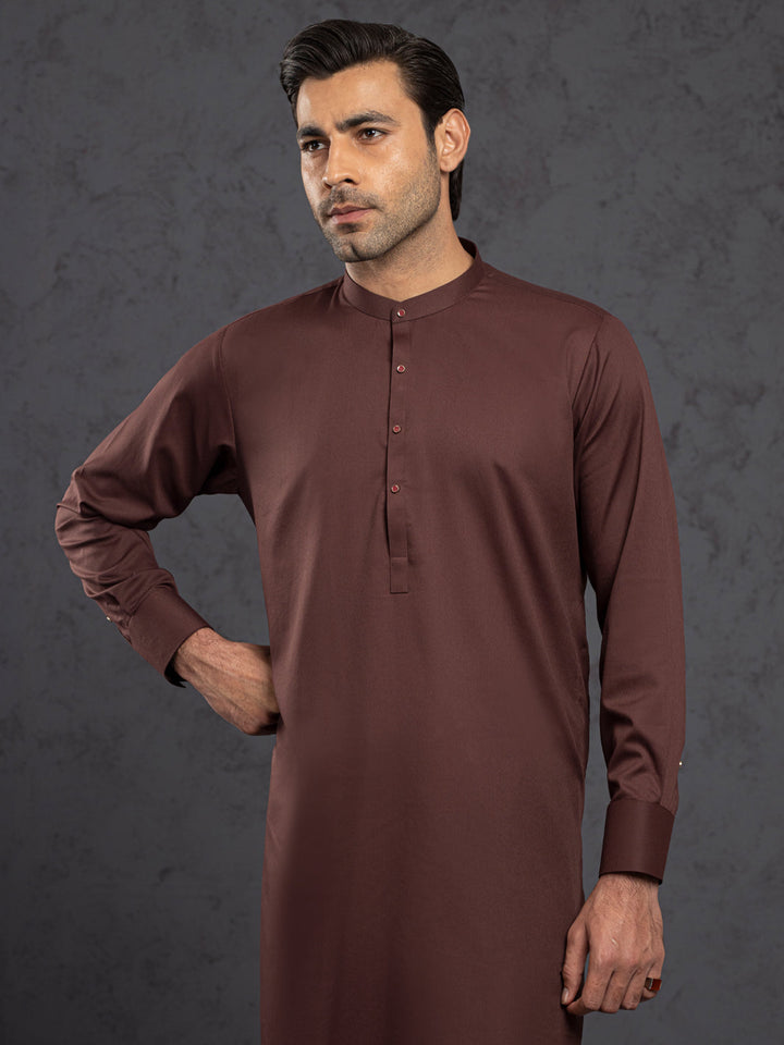 Blended Maroon Shalwar Kameez - Almirah