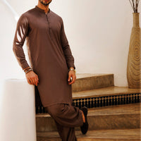 Blended Brown Shalwar Kameez - J. Junaid Jamshed