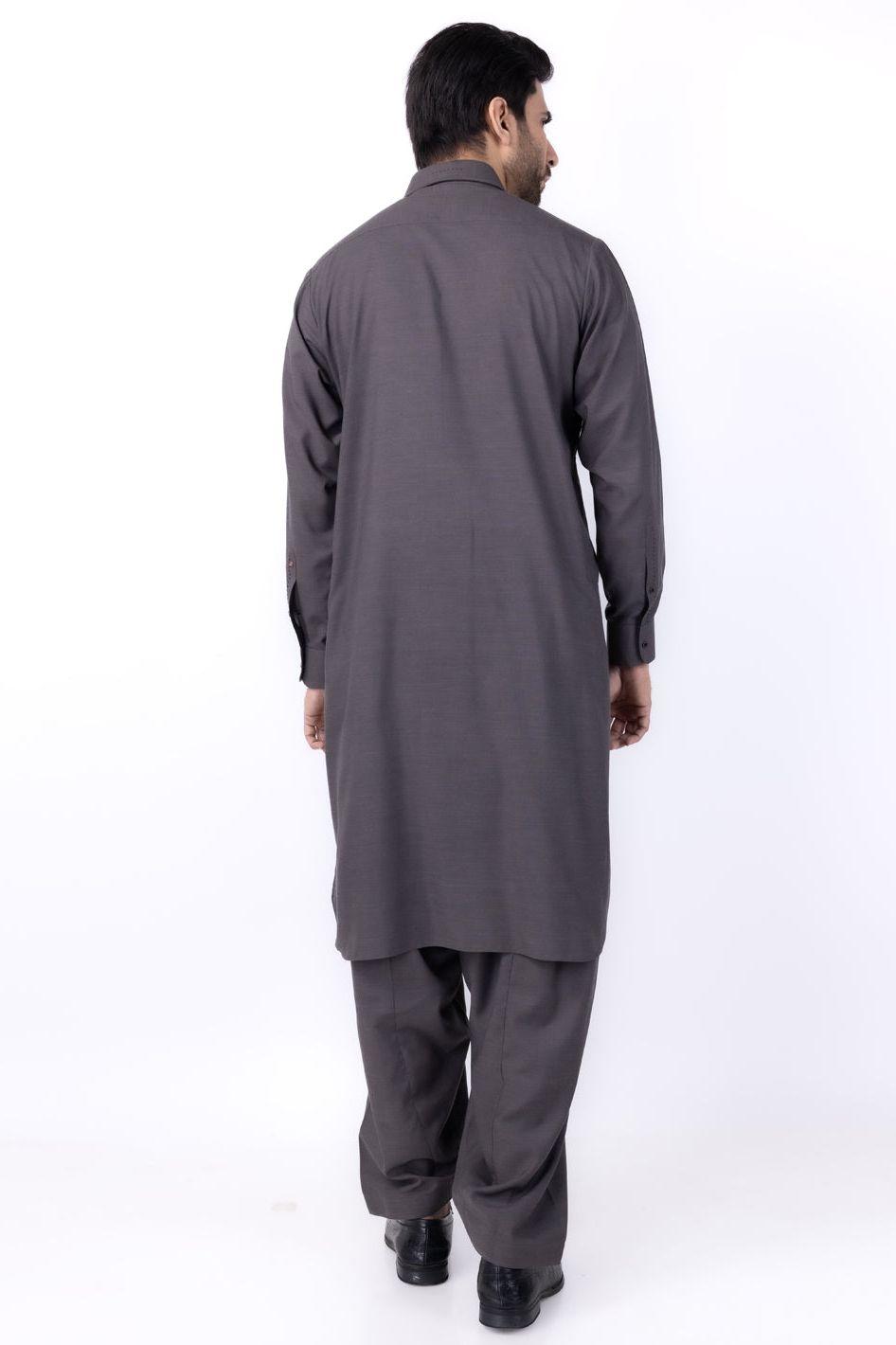 Blended Charcoal Grey Kurta Shalwar - Wasim Akram by Almirah