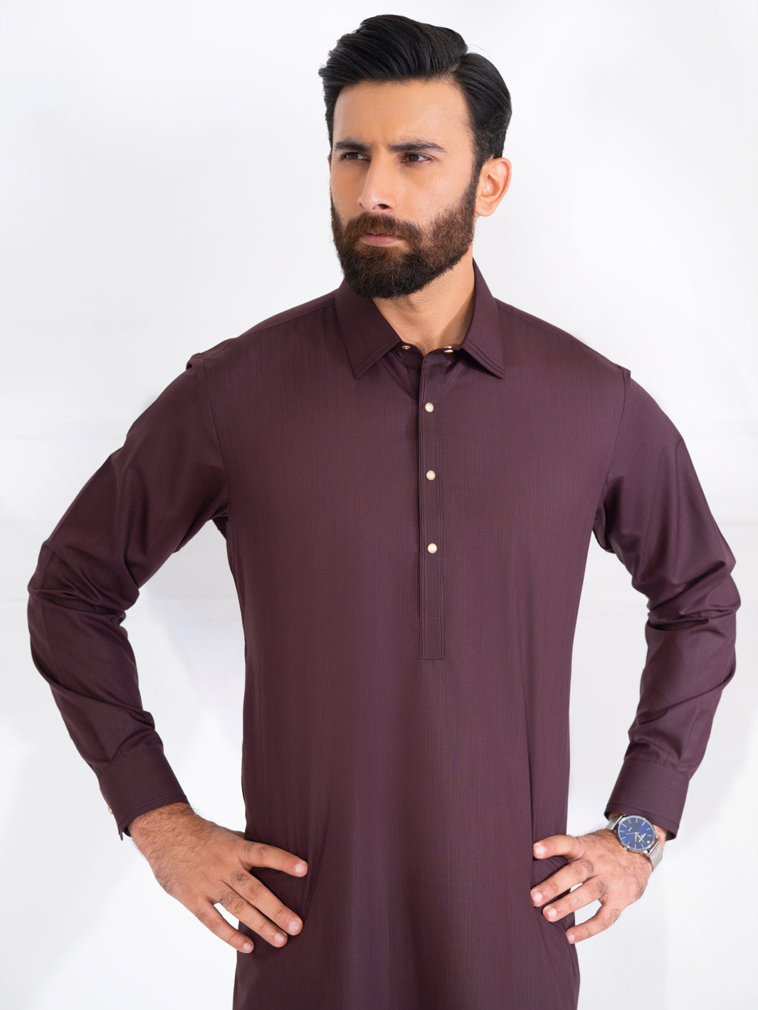 Blended Burgundy Shalwar Kameez - Almirah