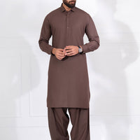 Polyester Brown Shalwar Kameez - Almirah