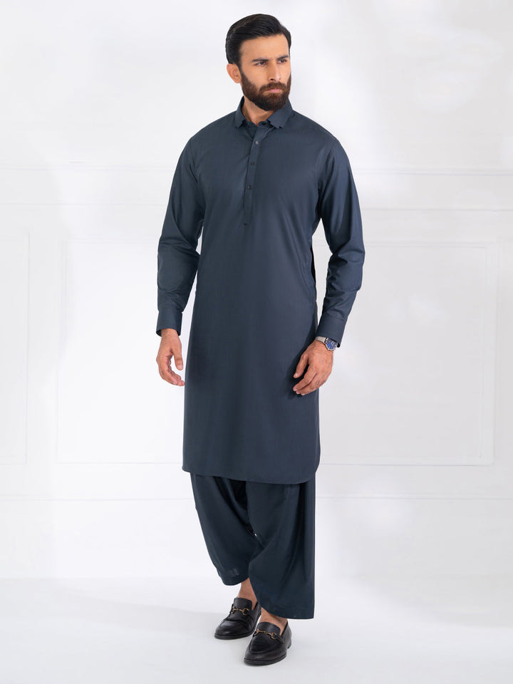 Blended Charcoal Grey Shalwar Kameez - Almirah