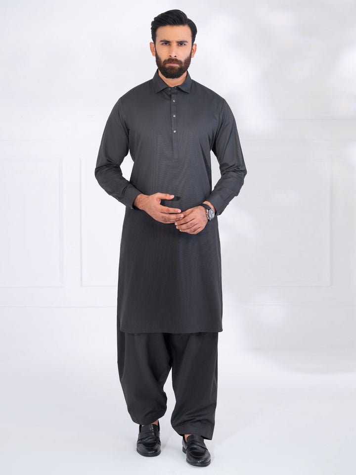 Blended Charcoal Grey Shalwar Kameez - Almirah