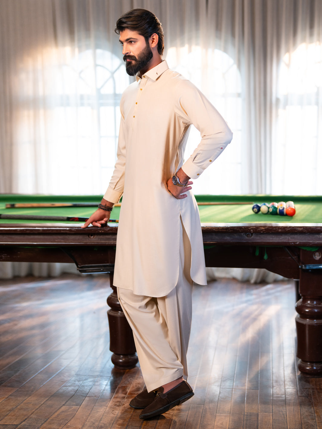 Blended Cream Shalwar Kameez - Almirah