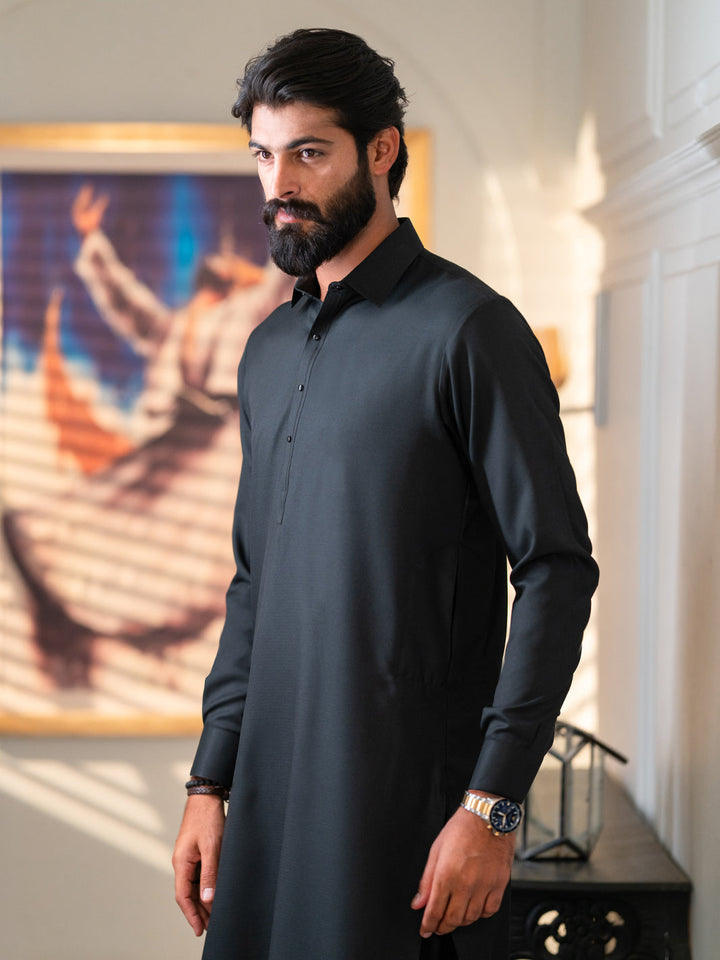 Blended Black Shalwar Kameez - Almirah