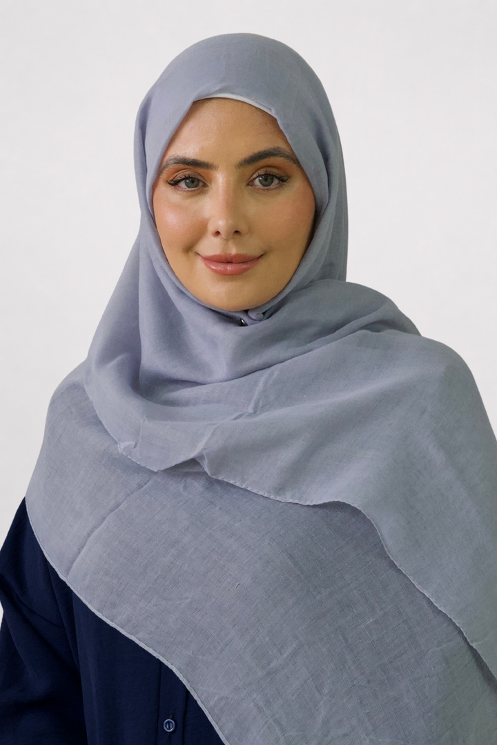 Silver Plain Viscose Hijab