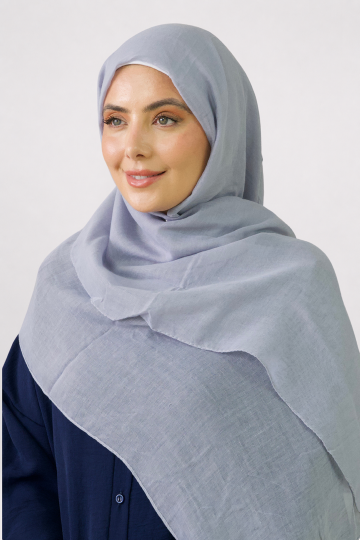 Silver Plain Viscose Hijab