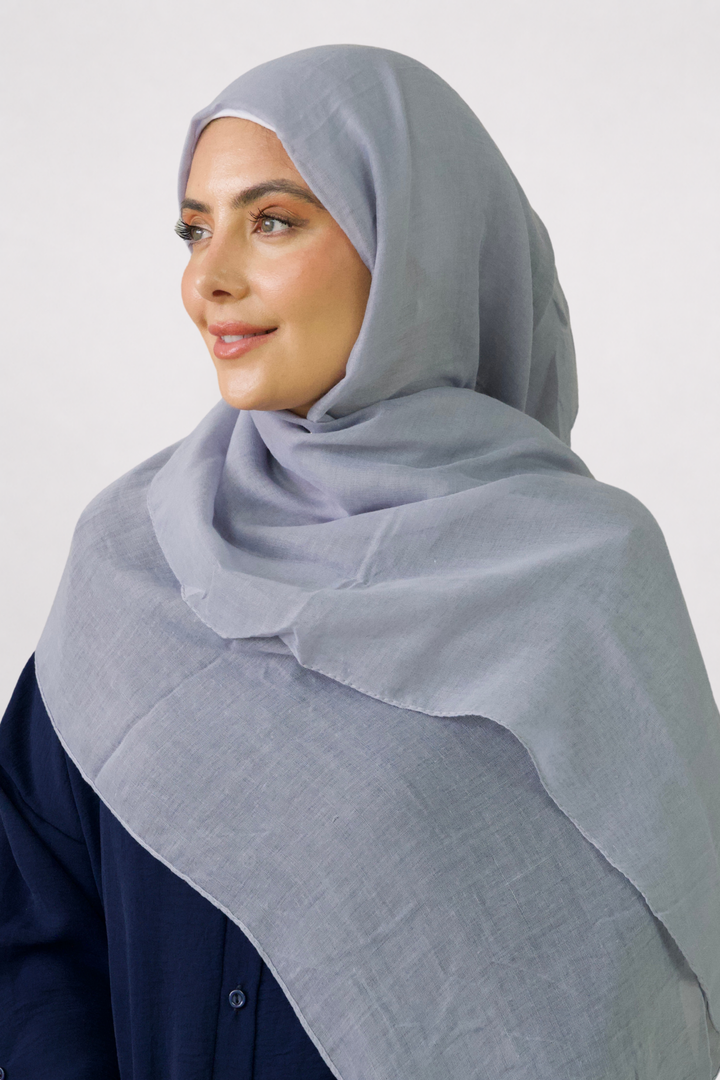Silver Plain Viscose Hijab