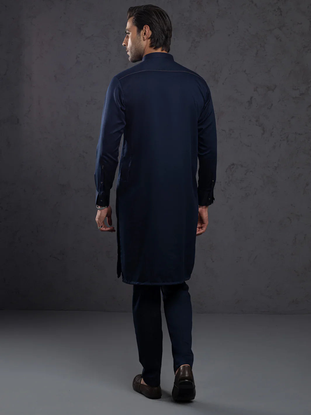 Blended Midnight Blue Kurta Trouser- Almirah