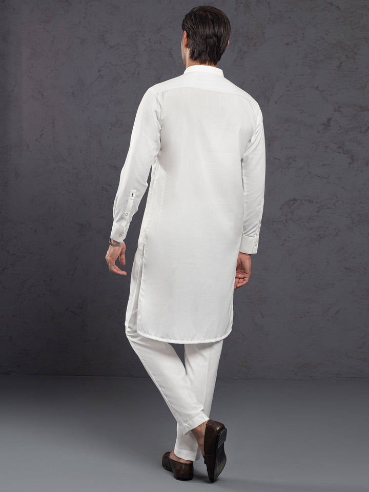 Blended White Kurta Trouser - J. Junaid Jamshed