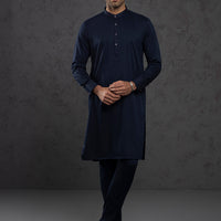 Blended Midnight Blue Kurta Trouser - Almirah