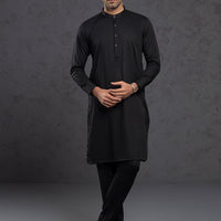 Blended Black Kurta Trouser - J. Junaid Jamshed