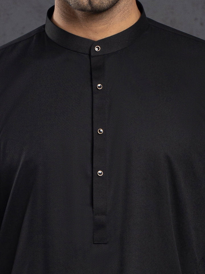 Blended Black Kurta Trouser - Almirah