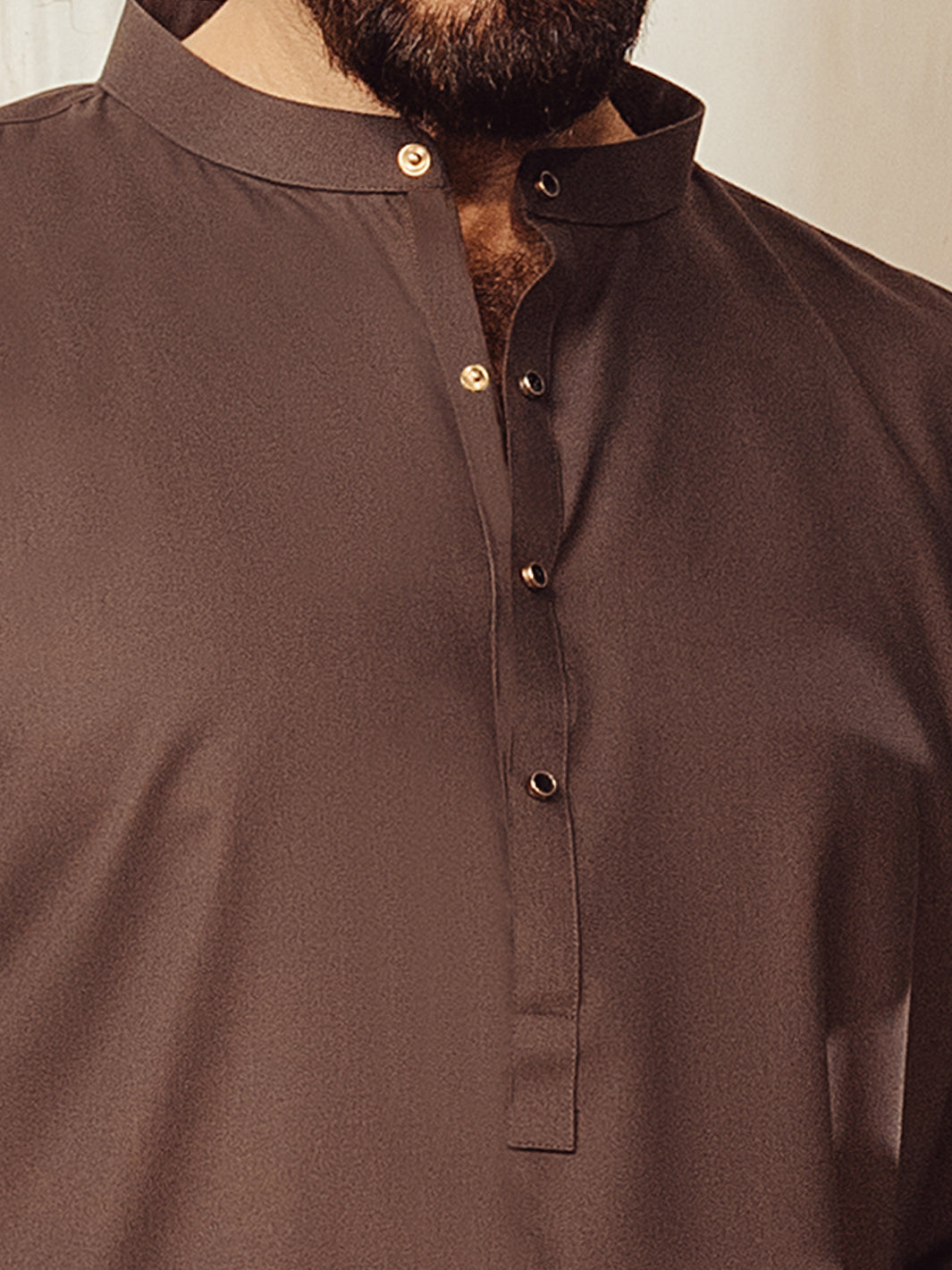 Blended Brown Kurta Trouser - Almirah