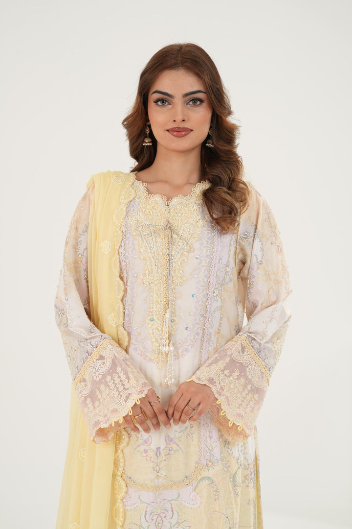 Leni - Qalamkar Luxe Silk Stitched