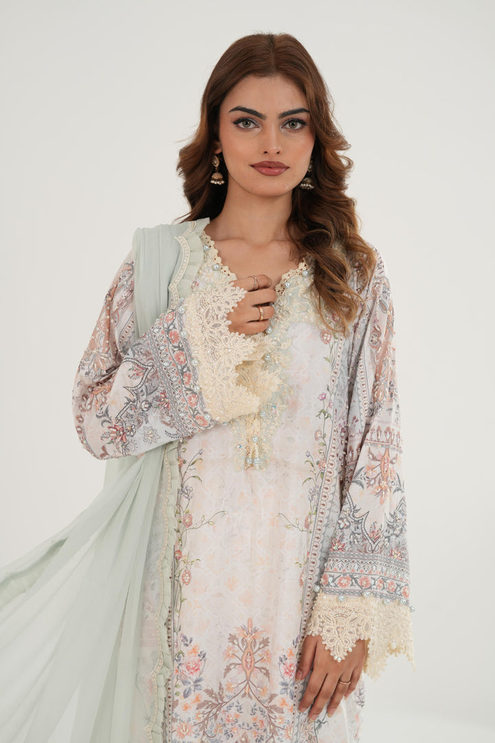 Nele - Qalamkar Luxe Silk Stitched