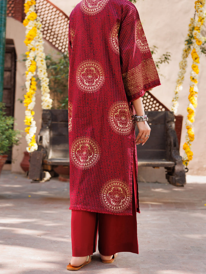 Dobby Maroon Kurti - Almirah