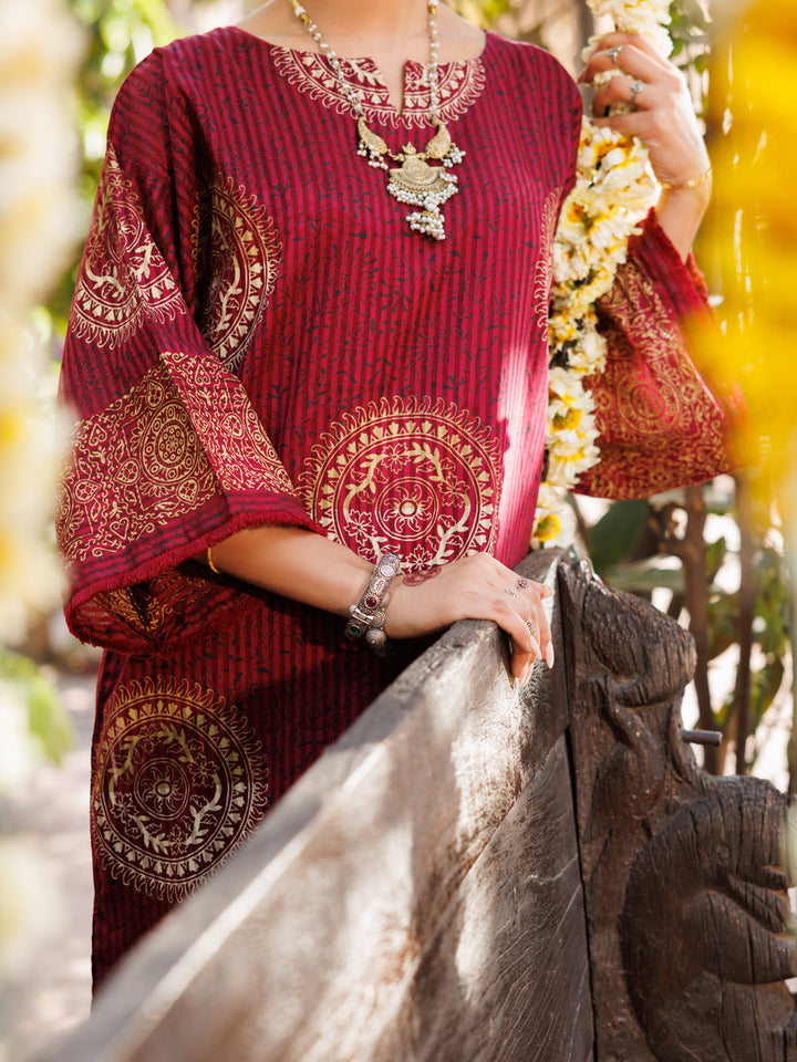 Dobby Maroon Kurti - Almirah