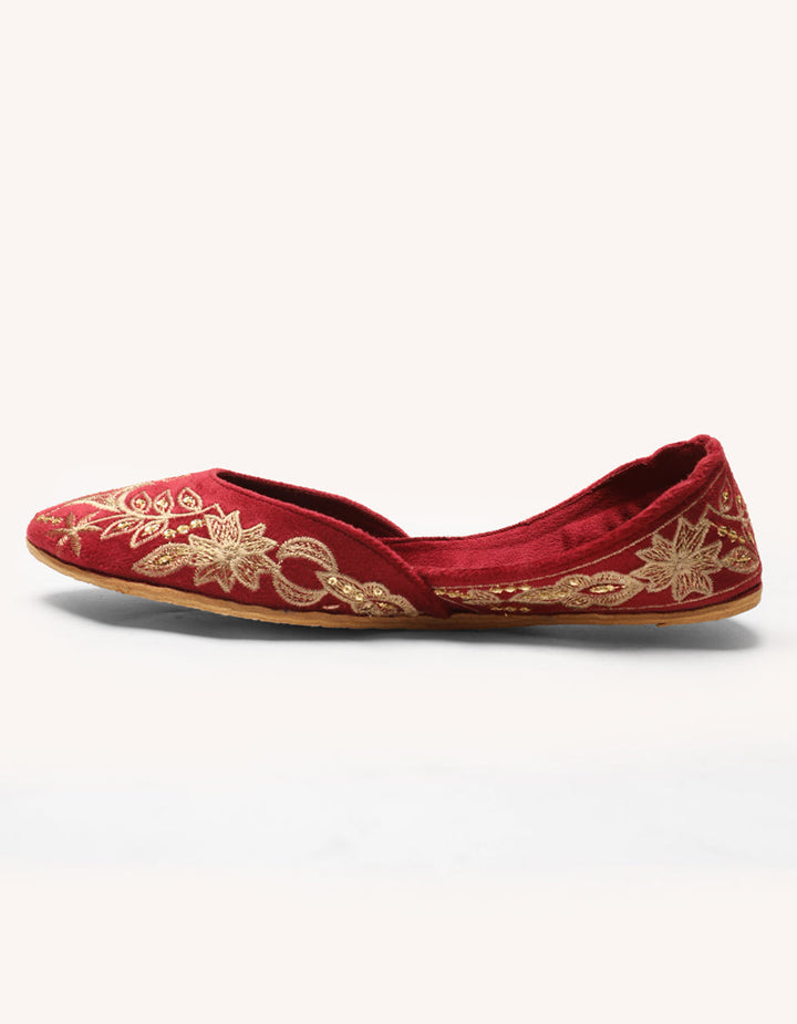 Suede Maroon Khussa - J. Junaid Jamshed