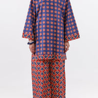 Lawn Navy Blue Unstitched Suit - Almirah
