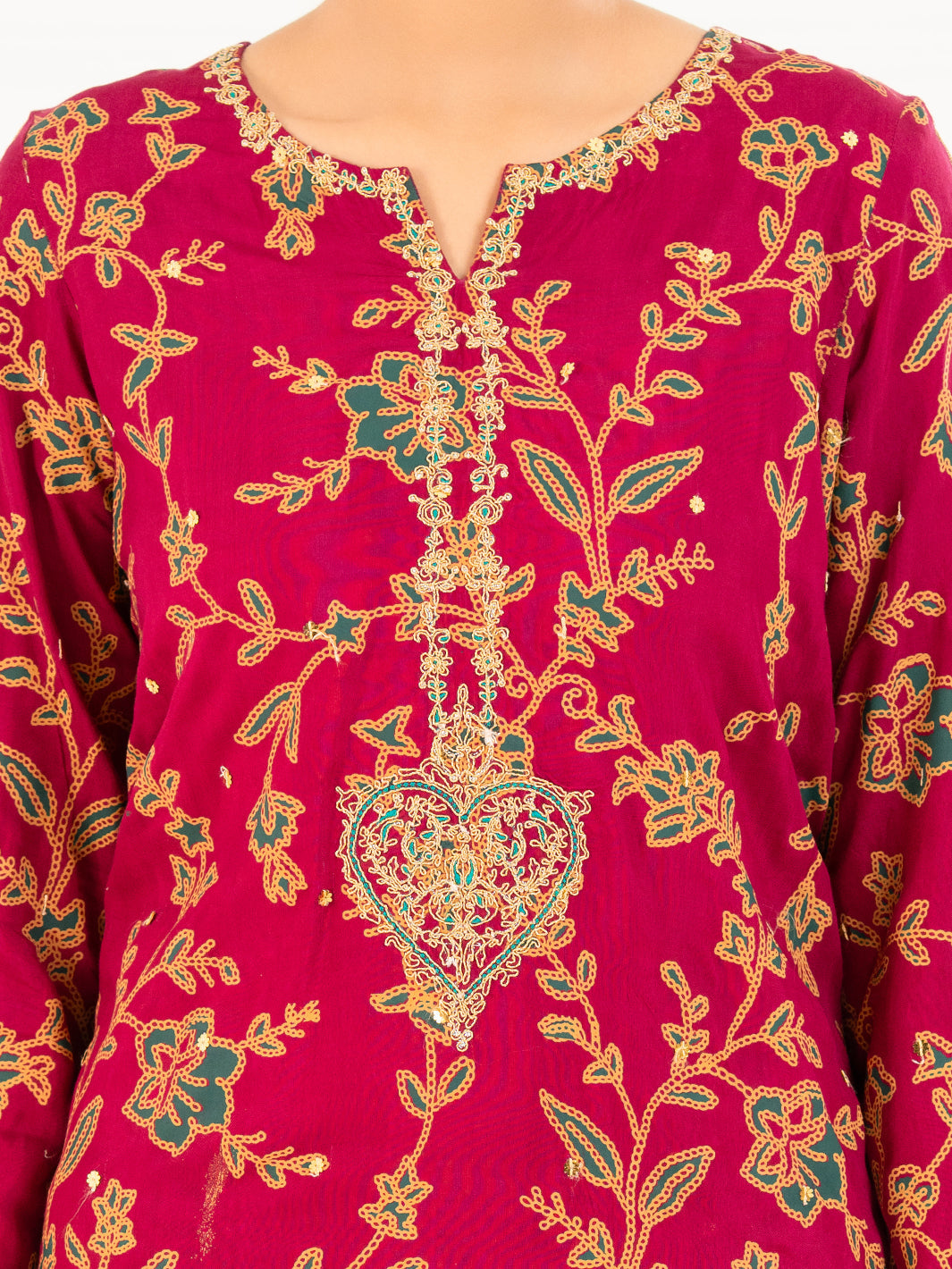 Viscose Fuchsia Stitched Suit - Almirah