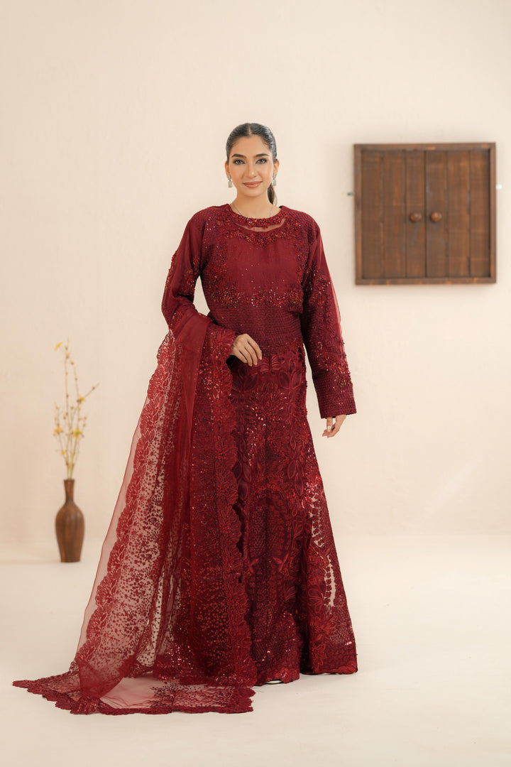 Lover - Afrozeh La Fuchsia Stitched
