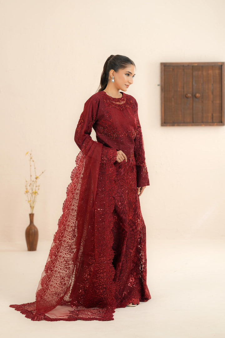 Lover - Afrozeh La Fuchsia Stitched