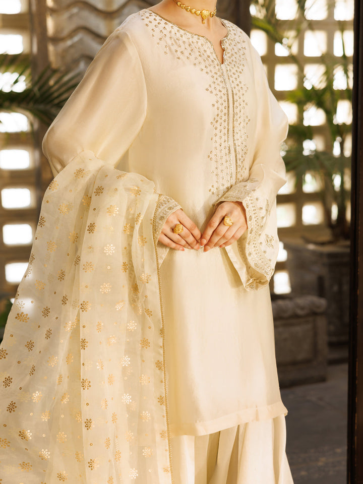 Sheesha Silk Off White Stitched Suit - Almirah