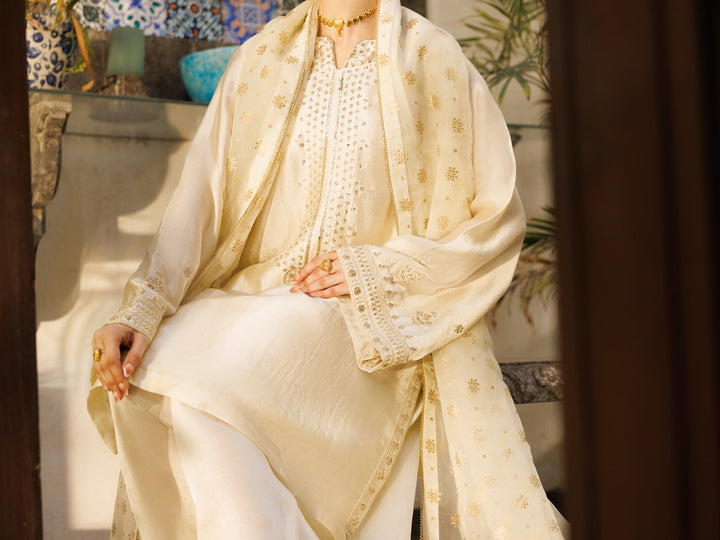 Sheesha Silk Off White Stitched Suit - Almirah