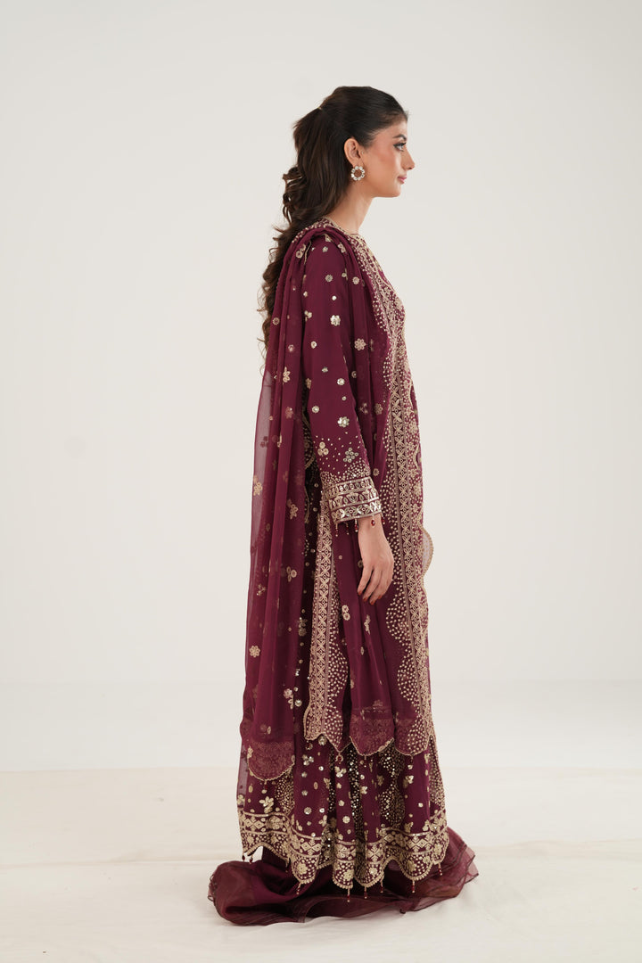 Maroon Empress - Farasha Essence Formals Stitched