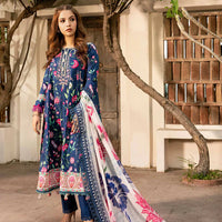 Lawn Royal Blue Stitched Suit - Maria B Eid Basic