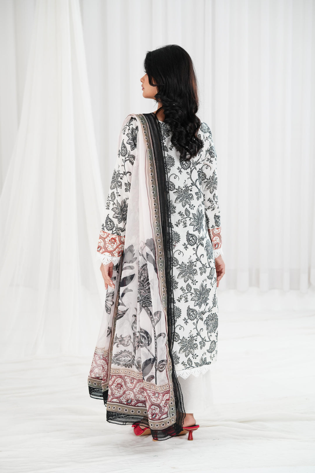Lawn Dark Grey Stitched Suit - Maria B Eid Basic