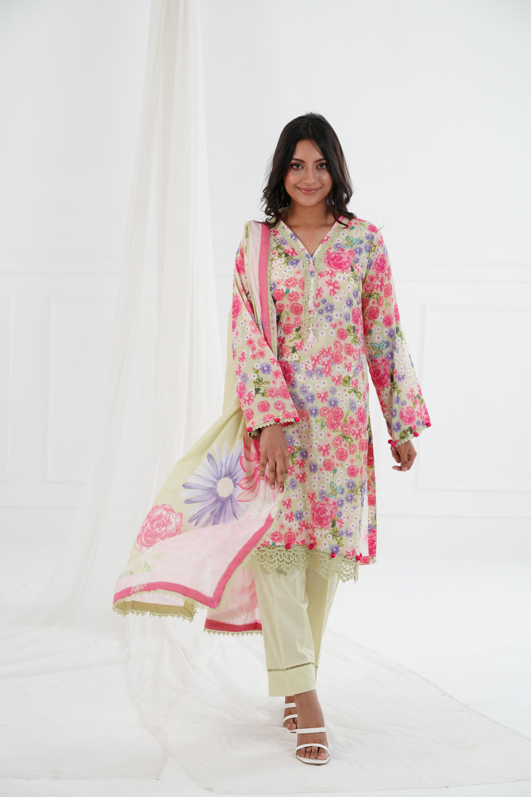Printed Lawn Multi Stitched Suit - Maria B M Basics Elaheh Stitched