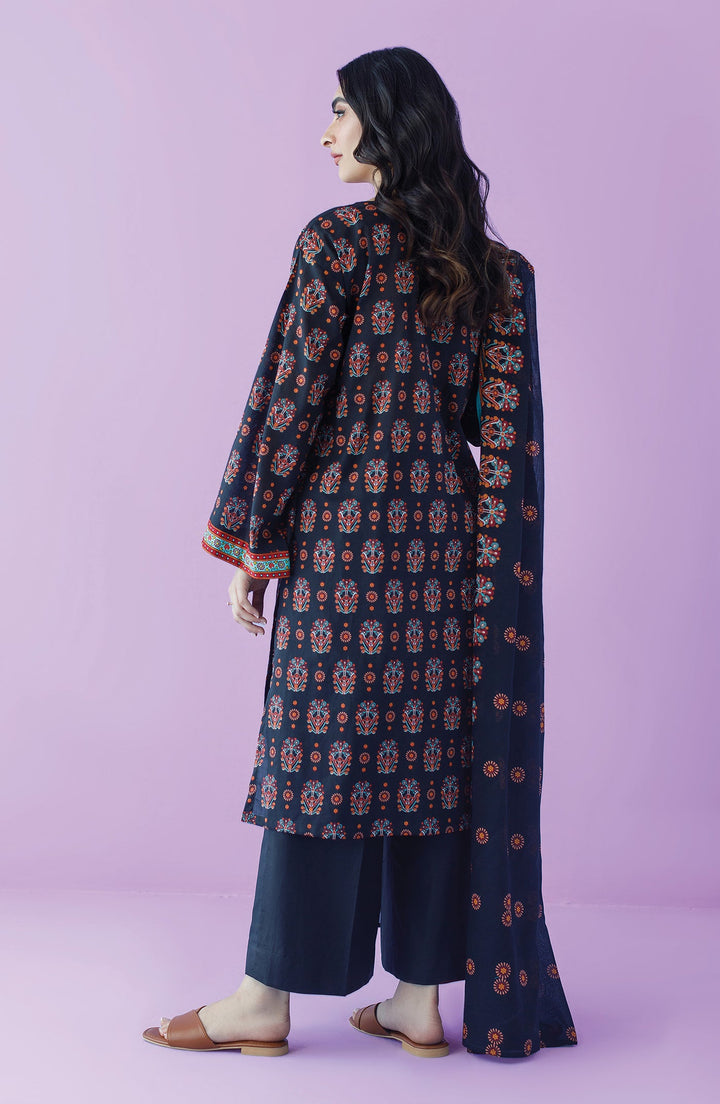 Lawn Navy Blue Unstitched Suit - Orient