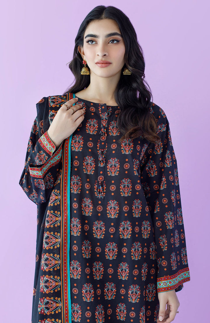 Lawn Navy Blue Unstitched Suit - Orient