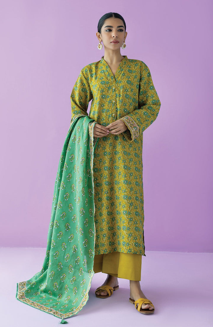 Lawn Mehndi Unstitched Suit - Orient