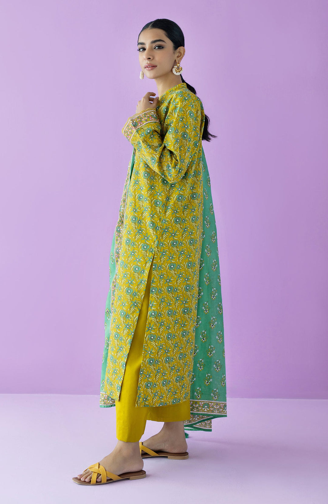 Lawn Mehndi Unstitched Suit - Orient