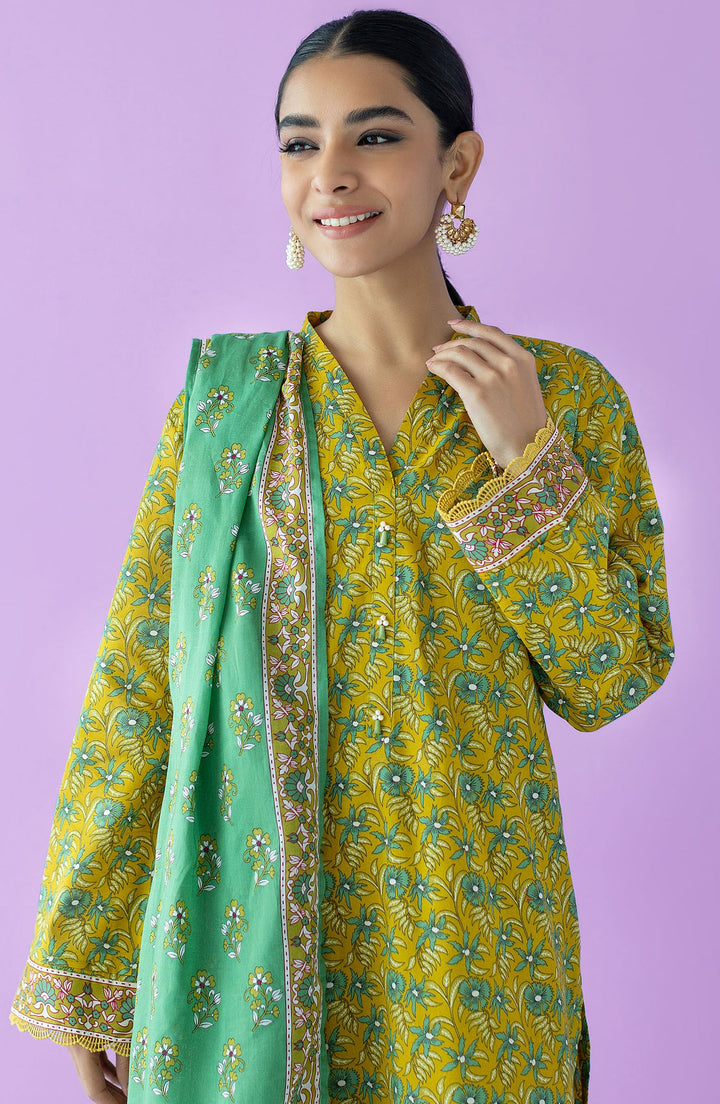 Lawn Mehndi Unstitched Suit - Orient